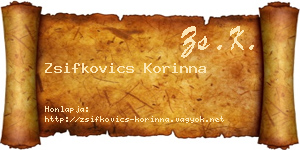 Zsifkovics Korinna névjegykártya